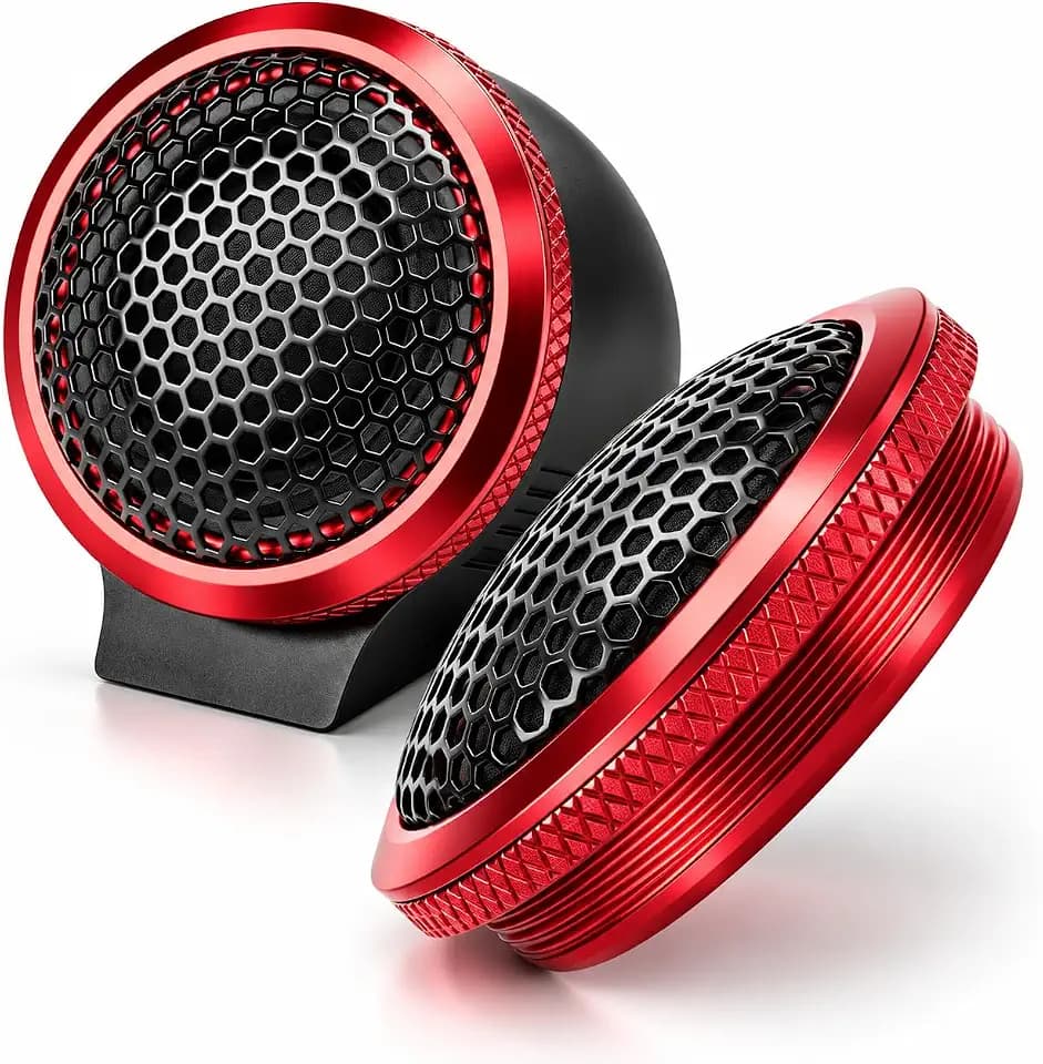 1 Inch Tweeters for Car Audio, 400W Peak System Power 4 Ohm Silk Dome Car Tweeters with N48H Neodymium Magnets, Ferrofluid Cooling, 12dB Crossovers, Flush/Surface Mount, 2 Pack