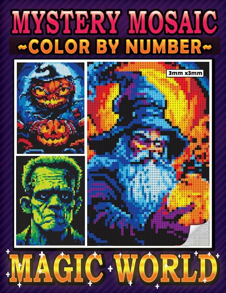Mystery Mosaic Color By Number Magic World: Halloween Pixel Art Coloring Book, Color Quest Extreme Challenges to Reveal Hidden Scary Creatures, ... and Scenes (Mystery Mosaics Coloring Books)