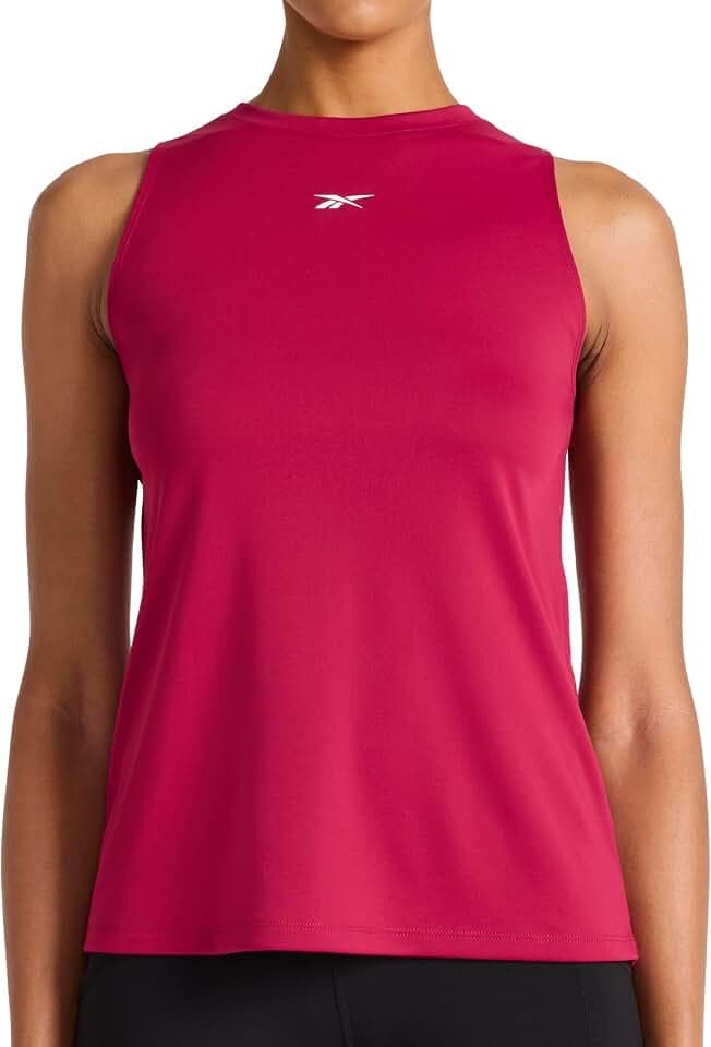 Reebok Women's Id Tech Crewneck Tank Top, Relaxed Fix