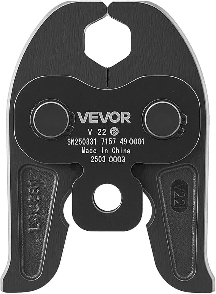 VEVOR V22 Pressbacke, 22 mm Presszange für V-Typ Edelstahlrohre, Crimpbacken aus Stahl, kompatibel mit Standard-Presswerkzeugen, ideal für Heizungs-, Lüftungs- und Klimasysteme, Gasleitungen