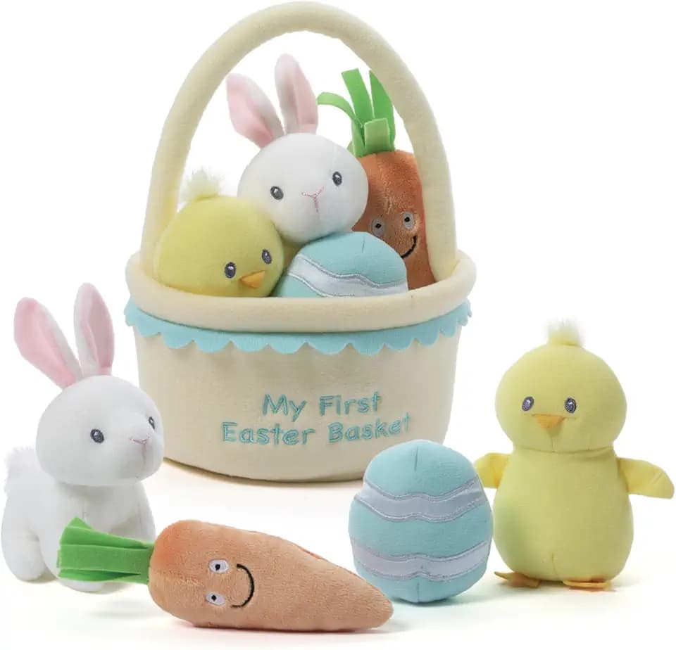GUND Baby My First Easter Basket 5-Piece Sensory Plush Playset for Babies