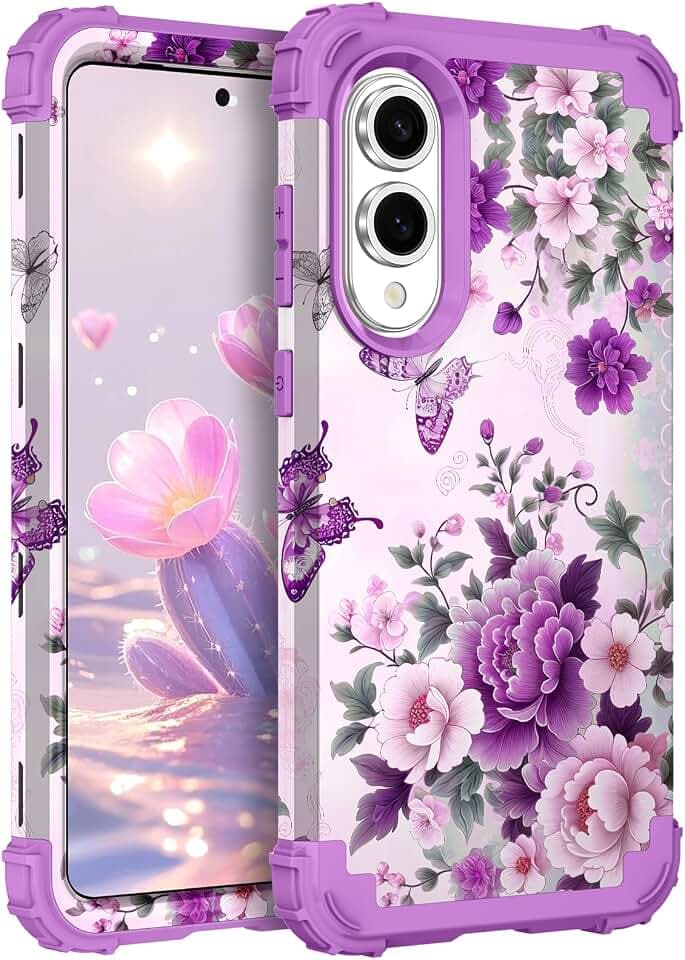 TEECOVER Heavy Duty Case for Samsung Galaxy S25 Edge, Violet