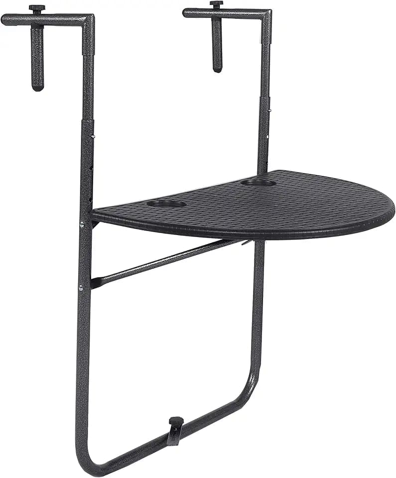 Sparmeile Balkon Hängetisch schwarz Beistelltisch