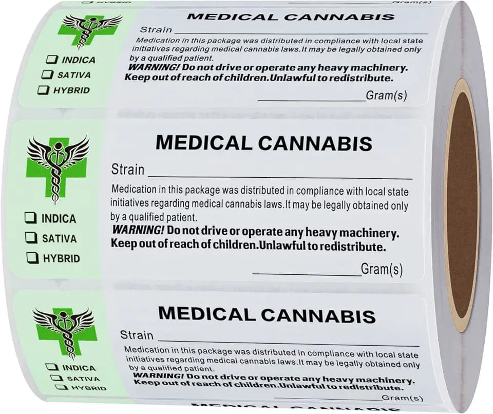 Hylabelest Generische medizinische Strain RX-Etiketten, staatliche konforme medizinische Topfetiketten (Typ 1)