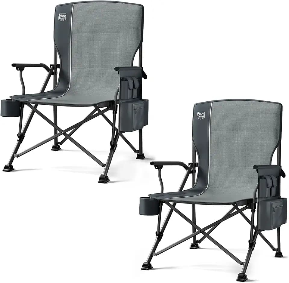 TIMBER RIDGE Oversized Folding Camping Chair High Back 500lbs