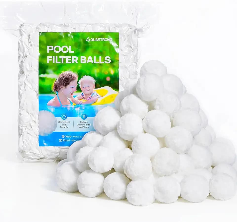 AQUASTRONG 4.6 lbs Pool Filter Balls for Sand Filters, Replace 150 lbs Sand