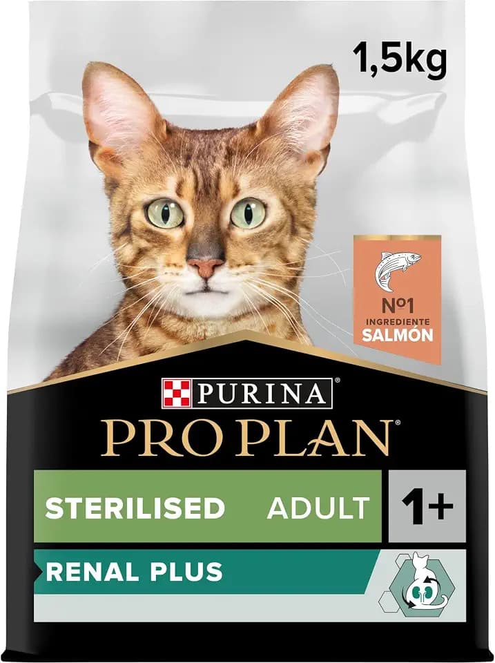 PRO PLAN Katzen Trockenfutter Lachs 6x1.5kg Sterilisiert mit OPTIRENAL für kastrierte Katzen, Harngesundheit, Gewichtsmanagement