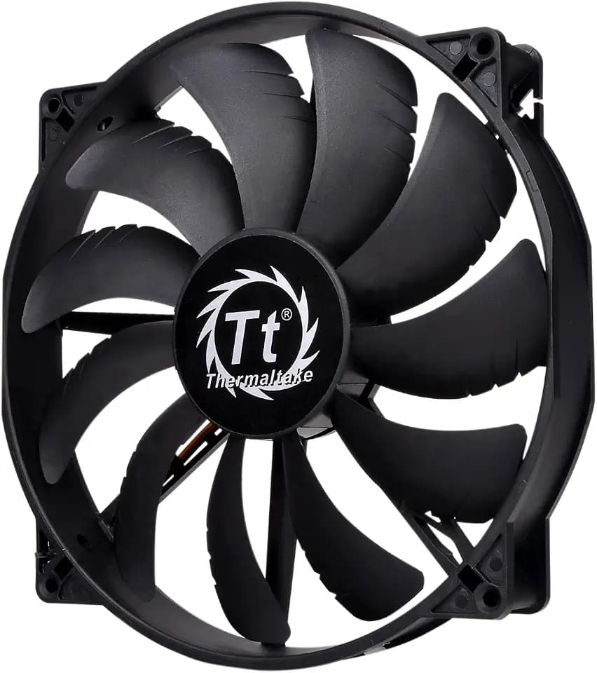 Thermaltake 200mm Pure 20 Series Black 200x30mm Thick Quiet High Airflow Case Fan with Anti-Vibration Mounting System Cooling CL-F015-PL20BL-A