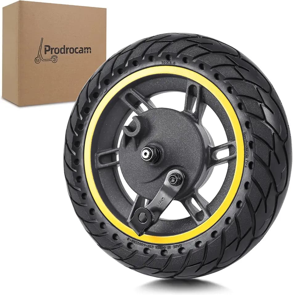 Vollreifen für Max G30, 10 Zoll Vollgummireifen Vorderrad, 60/70-6,5 Roller Ersatzräder für Segway Ninebot Max G30D G30D2 G30E G30P G30LP F40, Vorderrad Radnabe mit Solid Reifen und Trommelbremse