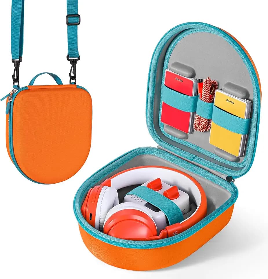Hard Travel Case Compatible with Yoto Mini Kids Audio Music Player & Headphones, Carrying Case with Adjustable Shoulder Strap Holds Yoto Mini (2024 Edition), Headphones and Up to 30 Audiobook Cards