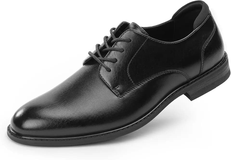 Cusolemore Men's Oxfords Classic Dress Lace Up Shoes, Leather Lined, Heel Pad Design for Formal Occasions