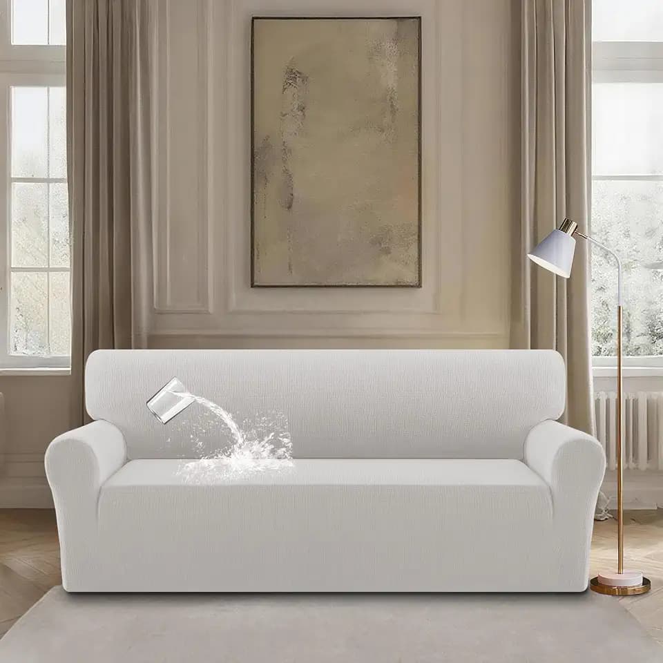 BellaHills High Stretch Wasserdicht Sofabezug, Wohnzimmer Protector für Hunde Haustiere, Decke Sofa Schutz Für Hunde, Französische Eiche, Übergröße 3 Sitzer(205-240CM)