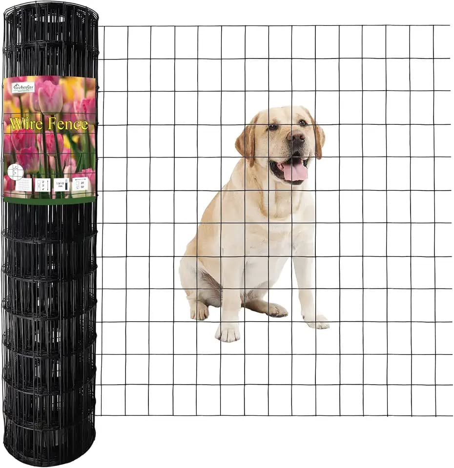 Black PVC Coated Welded Wire Fence 36" x 50' Roll, 2"x3" Mesh, 16 Gauge