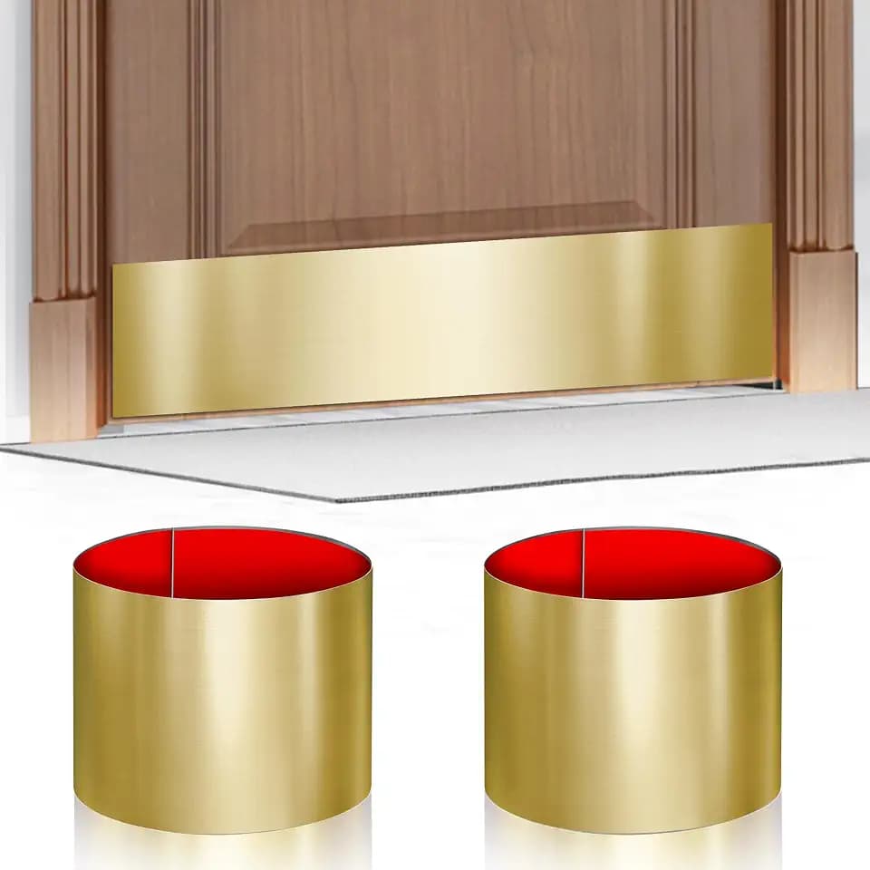 2 PCS 8" x 34" Self Adhesive Brushed Door Kick Plate for 36" Door Bottom