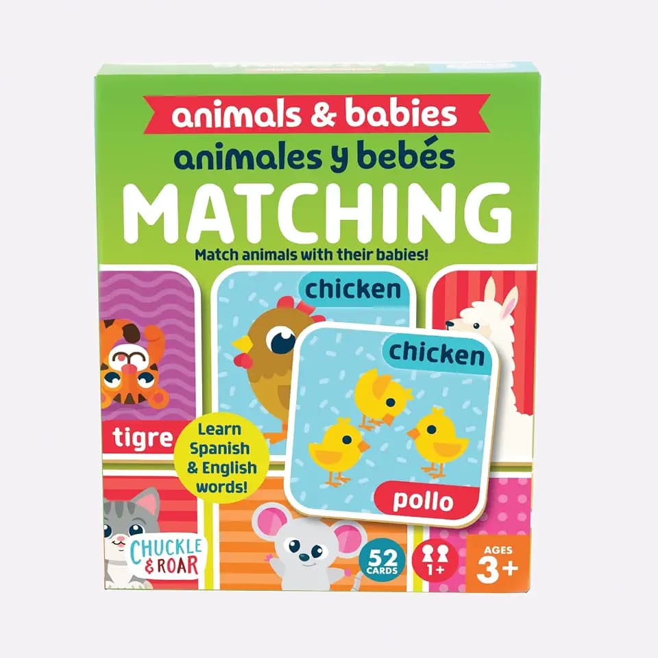 Chuckle & Roar Animals & Babies Memory Matching Game, 52 Tiles, Ages 3+