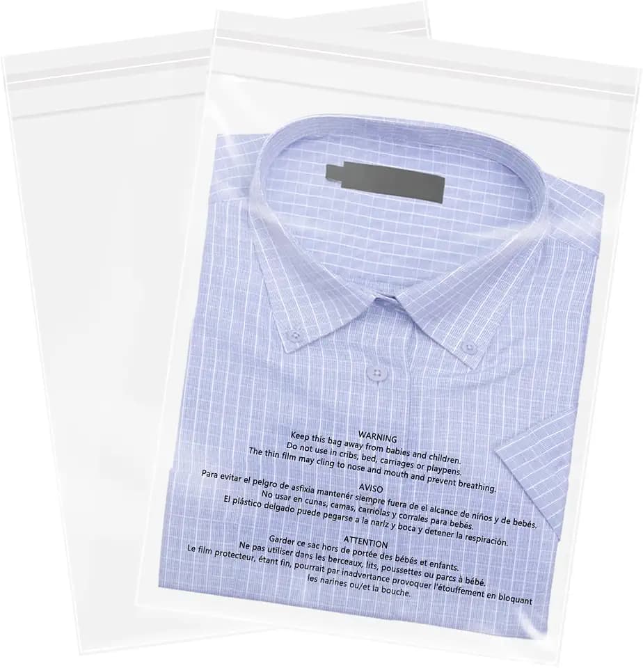 8" x 10" (500 Count) Clear Poly Bags with Suffocation Warning