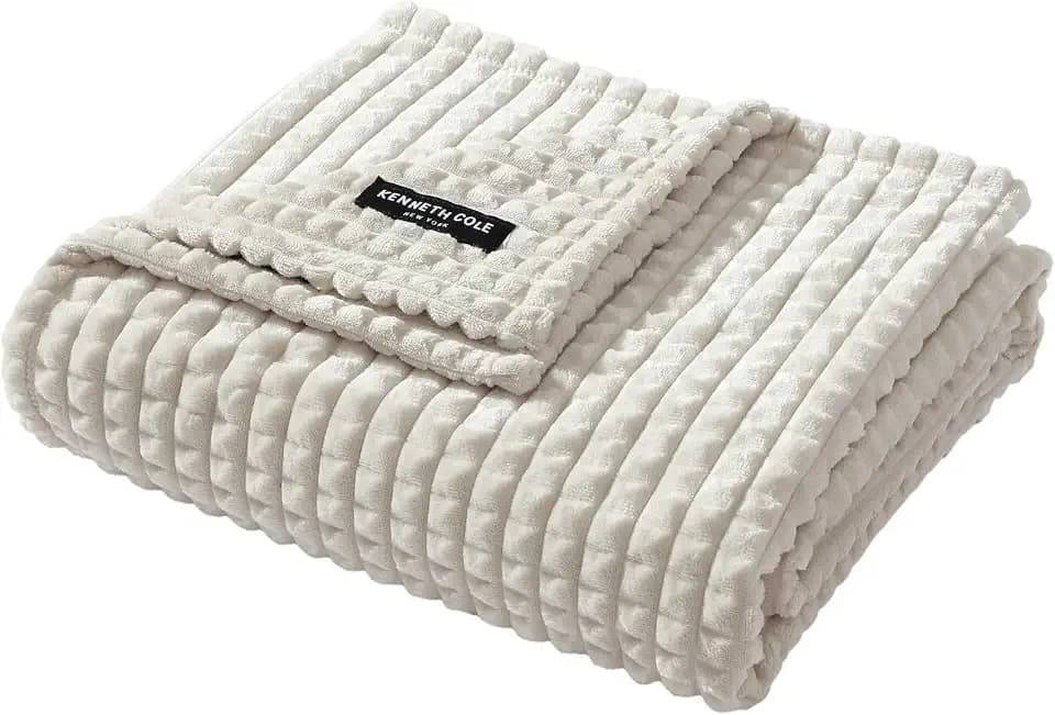 Kenneth Cole - Soft Throw Blanket, Textured Jacquard, 50 x 60