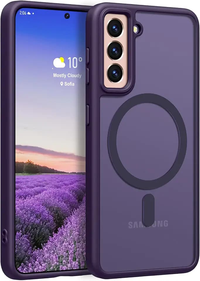 Rayboen for Magnetic Matte Samsung Galaxy S21 Case, Purple