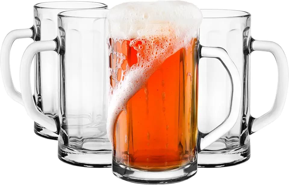 Glasmark Krosno Gläser-Set Für Bier 0,3 Liter Biergläser Bierseidel Bierkrug Gläser Für Craft Beer Bierglas Trinkglas Glas Spülmaschinenfest 4 x 300ML, Durchsichtig