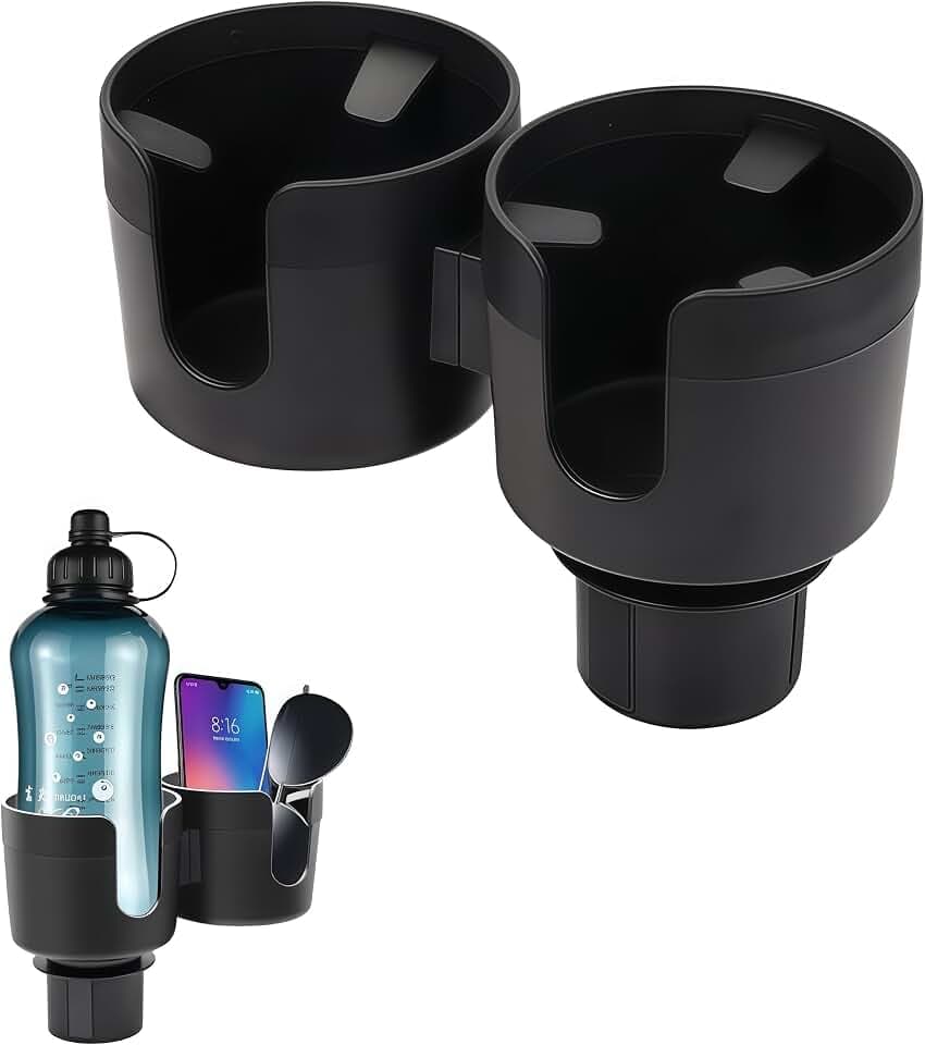 2-in-1-Getränkehalter-Erweiterer, Dual-Getränkehalter-Expander mit verstellbarem Boden, universeller multifunktionaler Getränkehalter-Einsatz für 284-1304 ml Flaschen, Tassen, Getränke, Snacks