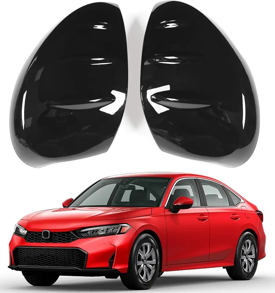 for 2022 2023 2024 2025 Honda Civic LX EX EX-L Sport Hatchback Extrior Side Rear View Mirror Cover, Rearview Mirror Trims for Civic 11th Gen Original Car OEM Style -Cool Glossy Black