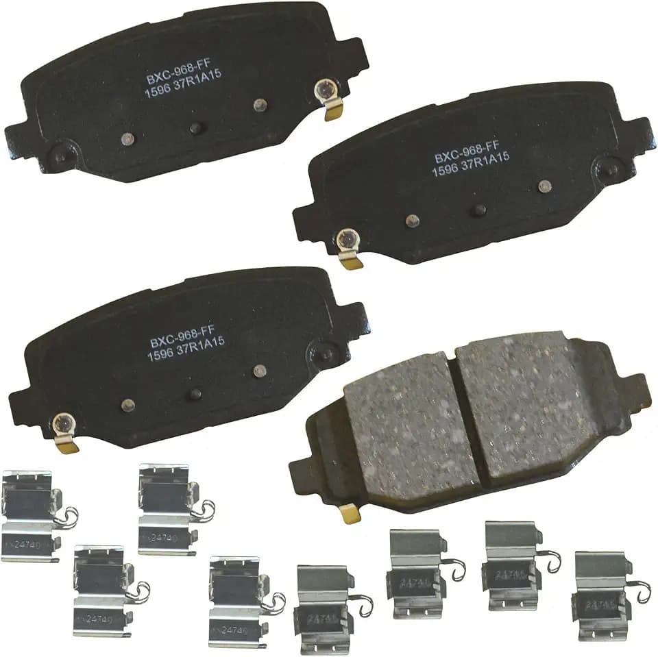 Bendix Premium SBC1596 Ceramic Rear Brake Pads for Chrysler Grand Caravan, Town & Country, Dodge Journey, Ram C/V, VW Routan (only models with Dual Piston Front Calipers and 328mm Rear Rotors)