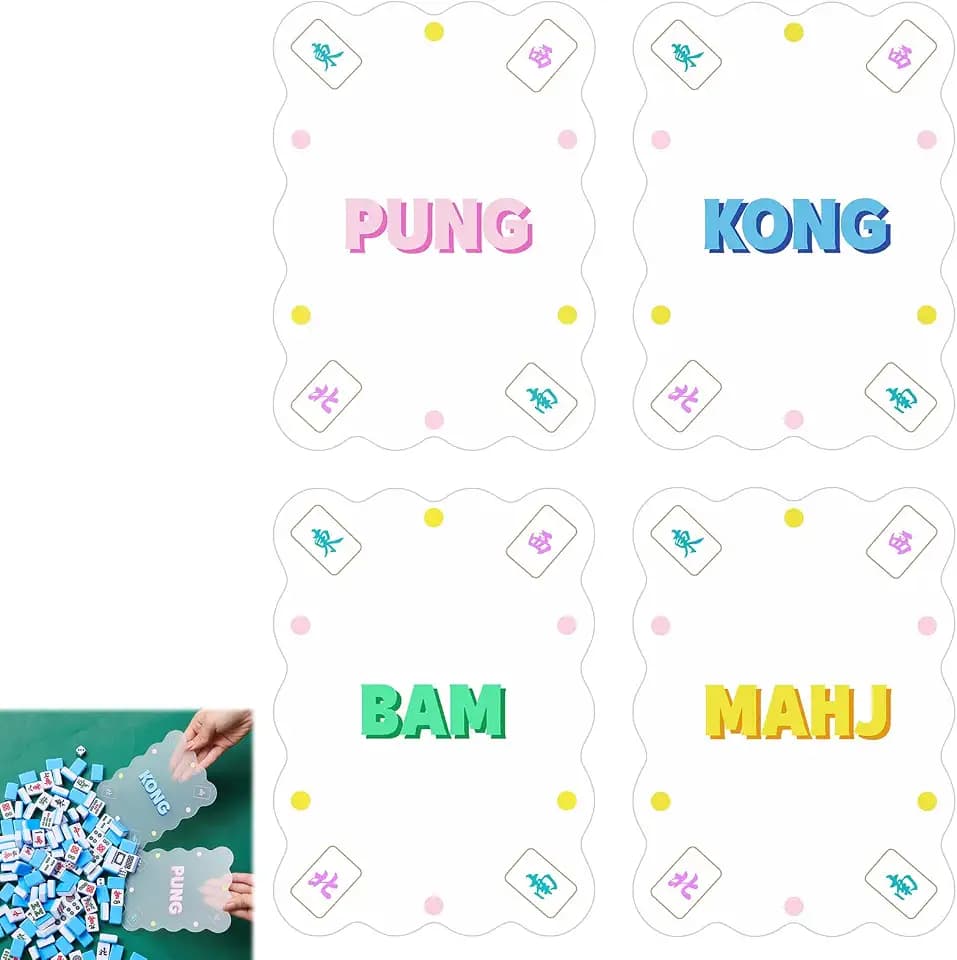 Soulchen 4 Pcs Mahjong Tile Mixer Shufflers, Transparent Frosted Print