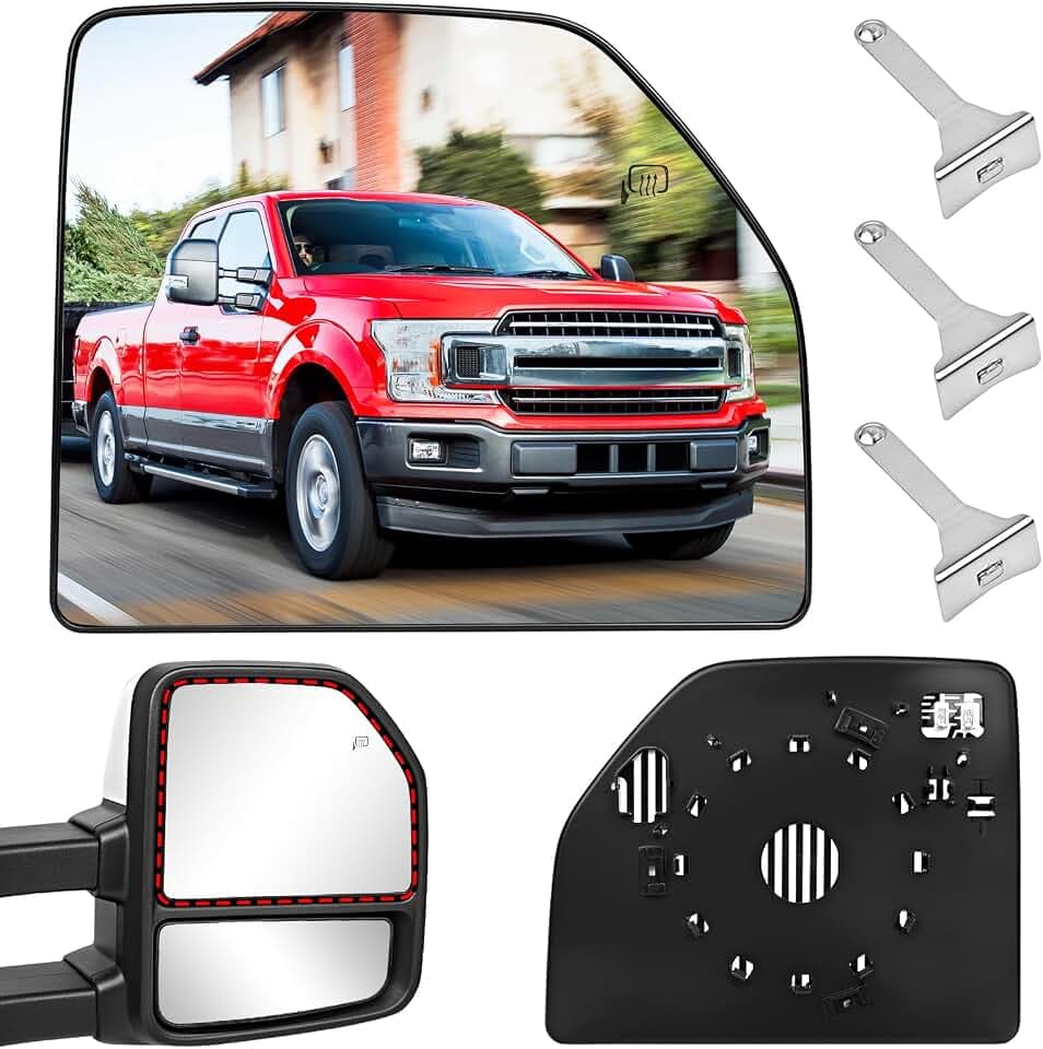 Passenger Tow Upper Mirror Glass for Ford F150 F250 F350 Heated FL3Z17K707G