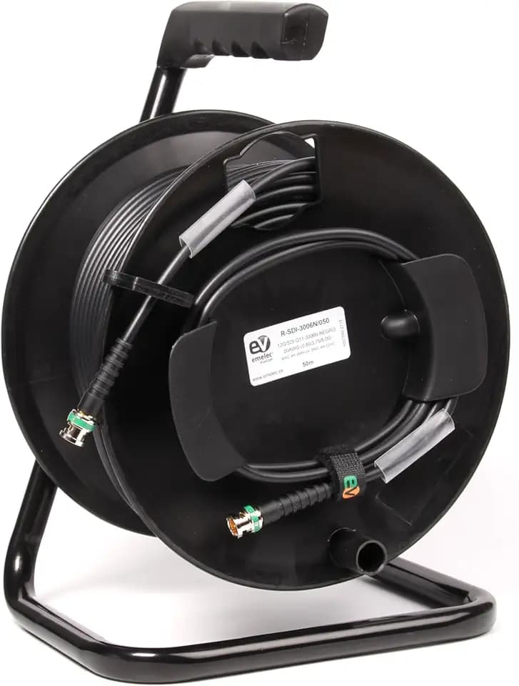 Emelec VíasCom R-SDI-3006N/050-50 m 4K-UHD 12G-SDI (0.8/3.75/6.0) Videokabel mit BNC 4K-UHD - einreihiger Leiter - Schwarz - Flexibles PVC