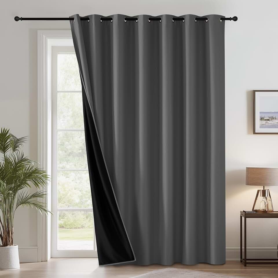 RYB HOME Extra Long 100% Blackout Room Divider Curtains for Bedroom Office