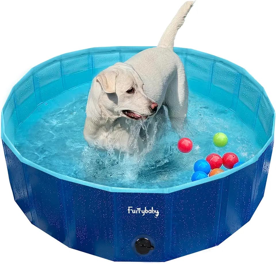Furrybaby Foldable Dog Pool Non-Slip Hard Bath Tub Indoor Outdoor Pets Kids