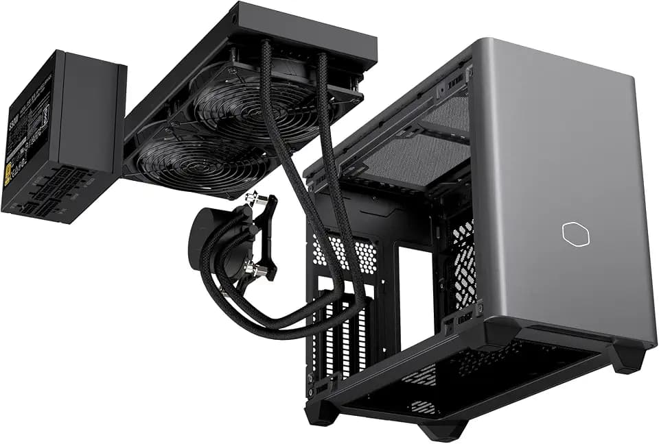 Cooler Master NR200P MAX V2 Mini-ITX PC Case Bundle, 280mm AIO, 850W Gold