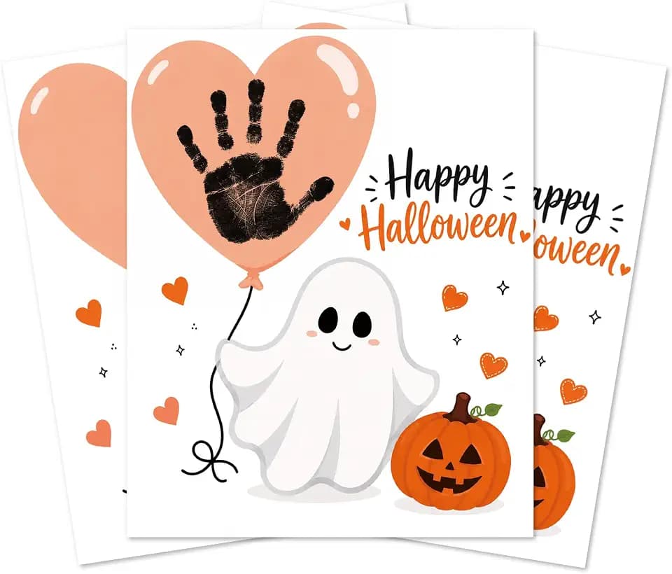 Halloween Handprint Card, 10pcs Keepsake Craft
