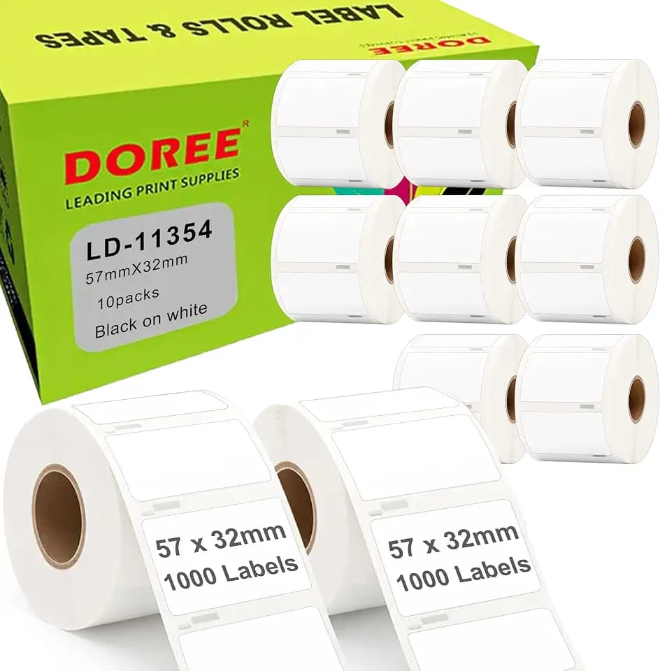 Doree 10Pack Mehrzwecketiketten 11354 S0722540 57x32mm 1000 Etiketten/Rolle