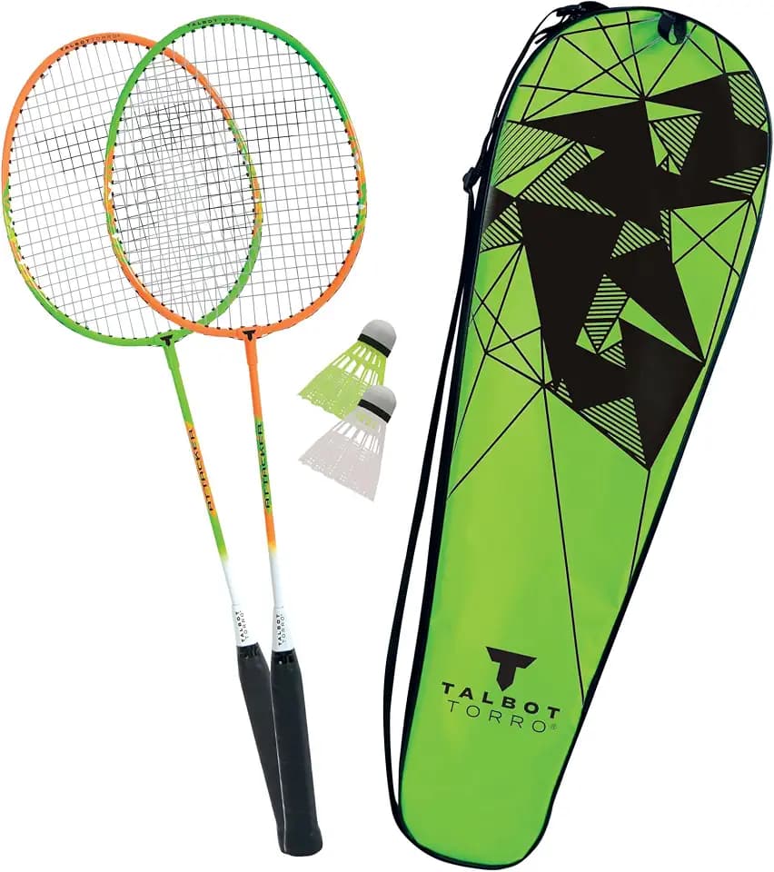 Talbot-Torro Badminton-Set 2-Attacker, 2 Schläger, 2 Federbälle, in wertiger Tasche