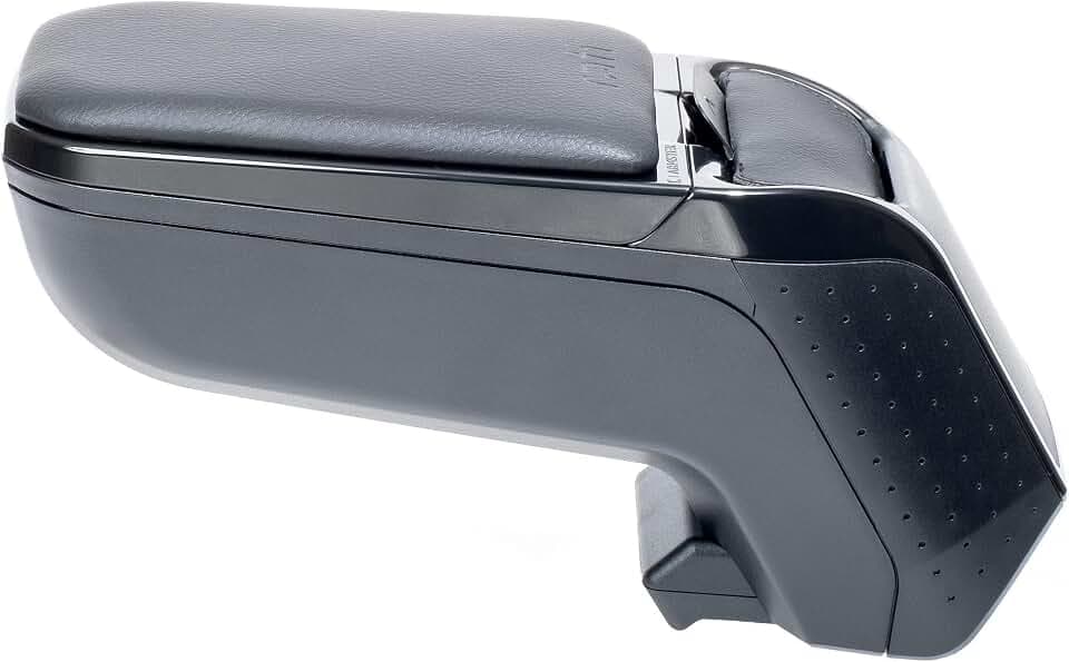 RATI ARMSTER 2 Armlehne kompatibel für Renault TWINGO 2014- / SMART FORTWO & FORFOUR 2014-19 / SMART EQ 2017-24 [schwarz,vegan Leder,12V Kabel] nachrüstbare Mittelarmlehne mit Staufach