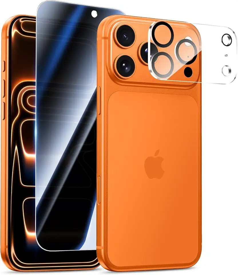 Goton for iPhone 17 Pro Max Privacy Tempered Glass Screen Protector & Camera Lens Protector 1-pack