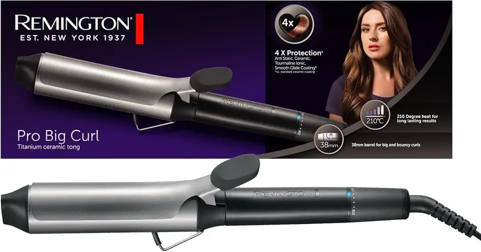 Remington Lockenstab Pro Big Curl, 38 mm, Für Große Locken, Schwarz