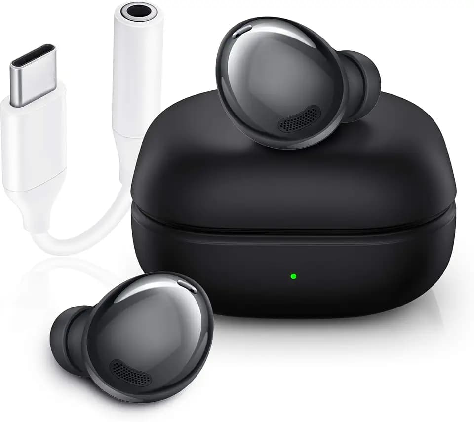 Samsung Galaxy Buds Pro Kabellose Kopfhörer + USB-C-Adapter, aktive Geräuschunterdrückung, Umgebungs-Sound, IPX7, kabelloses Aufladen, Schwarz (Phantom Black) [italienische Version]