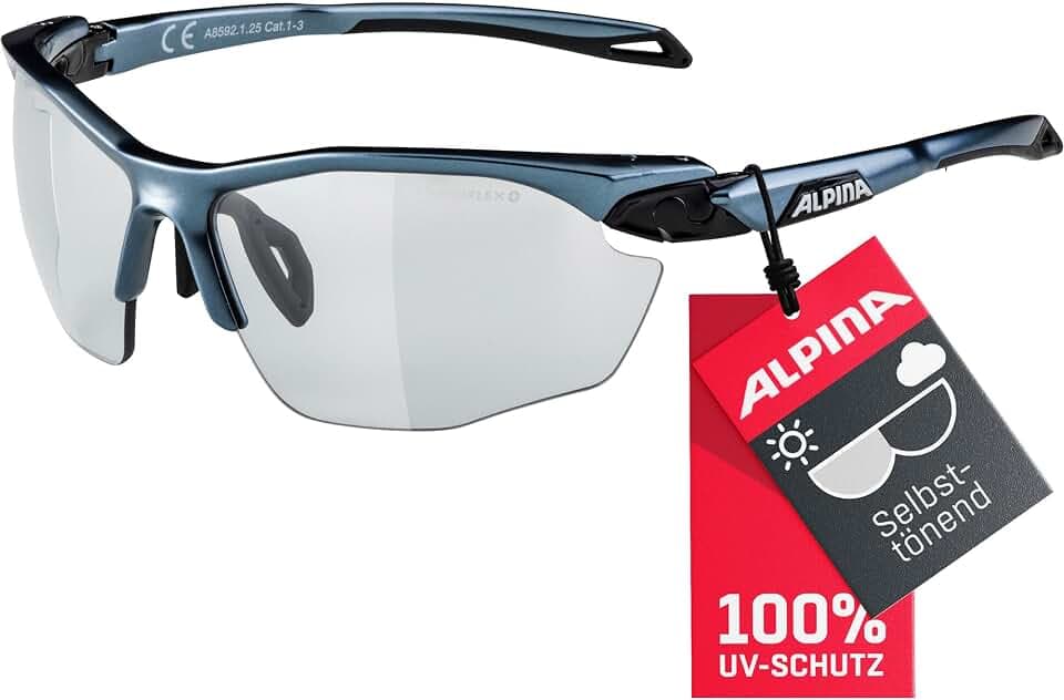 ALPINA TWIST FIVE HR V - Selbsttönende, Bruchfeste & Beschlagfreie Sport- & Fahrradbrille Mit 100% UV-Schutz Für Erwachsene
