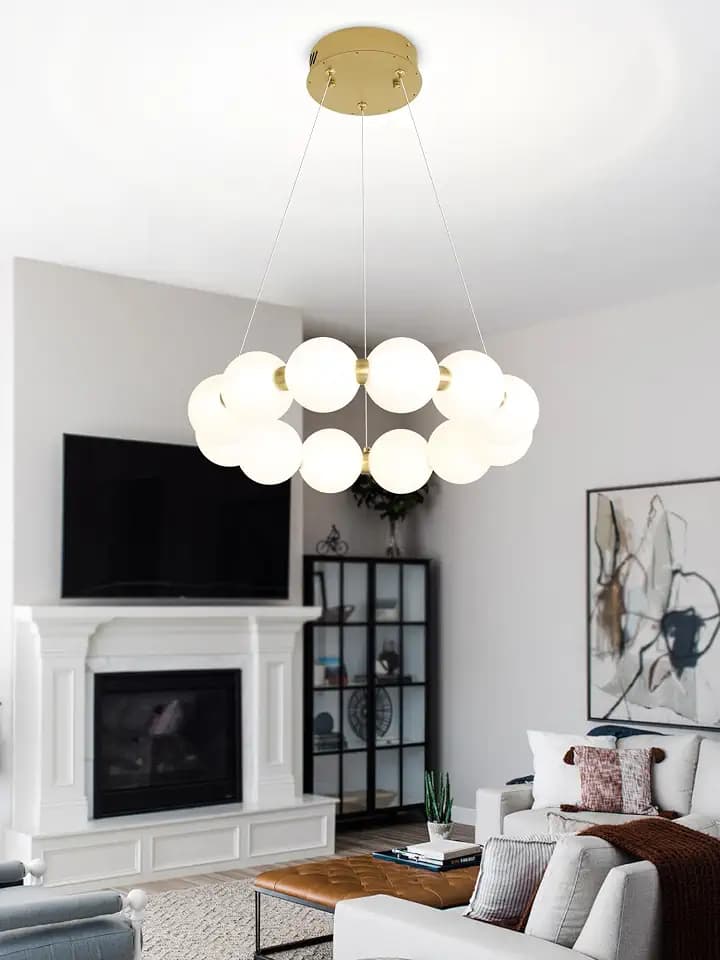 Dia 16" Modern Ring Chandeliers Bubble Chandelier Gold Round Pendant Light