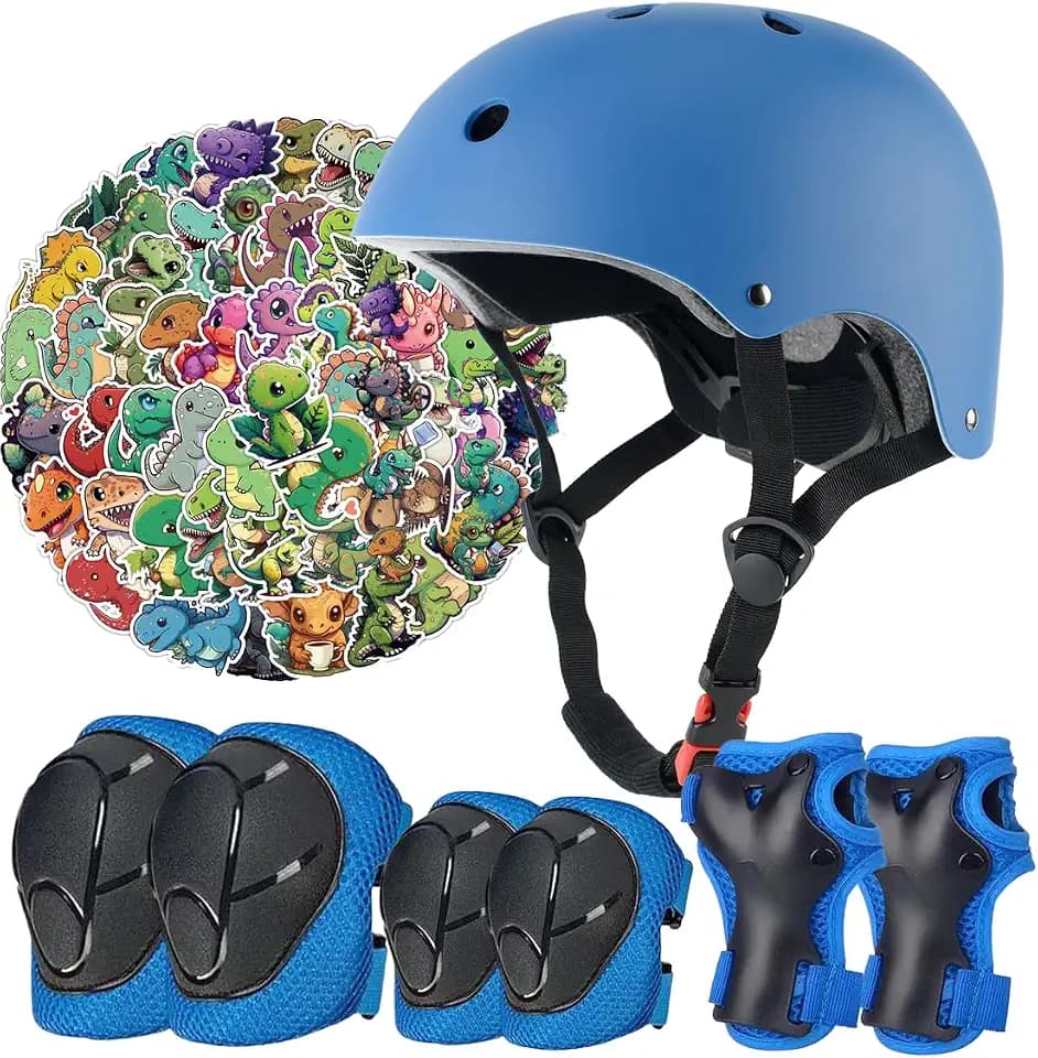 Kids Bike Helmet Set CPSC Certified Pink Ages 2-8 with Stickers