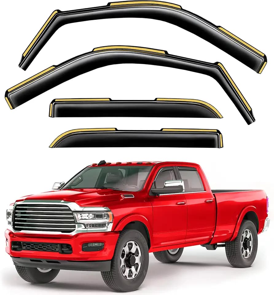 Window Visors Rain Guards for 2019-2026 Dodge RAM 2500 & 3500 Crew Cab