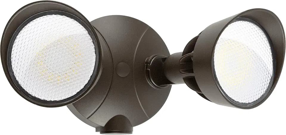 45W 5500LM Outdoor Flood Lights, Dual Head Wall Switch Controlled LED Exterior Flood Light, 5000K Daylight, IP65 Waterproof Hardwired Security Light for Outside Garage Yard (Brown)