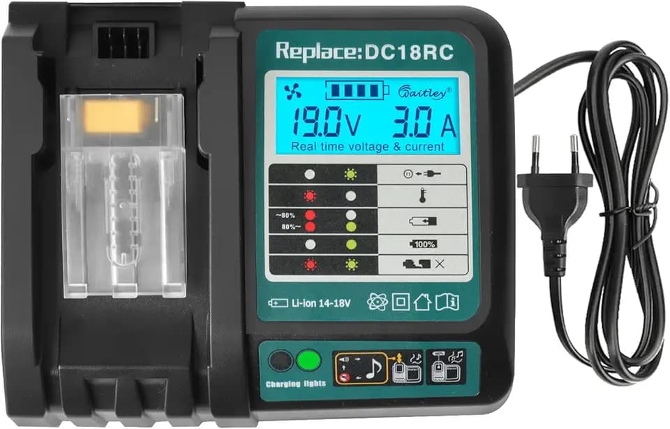 Powarobor DC18RC 18V Schnellladegerät Kompatibel Mit Makita 14,4V-18V Akku