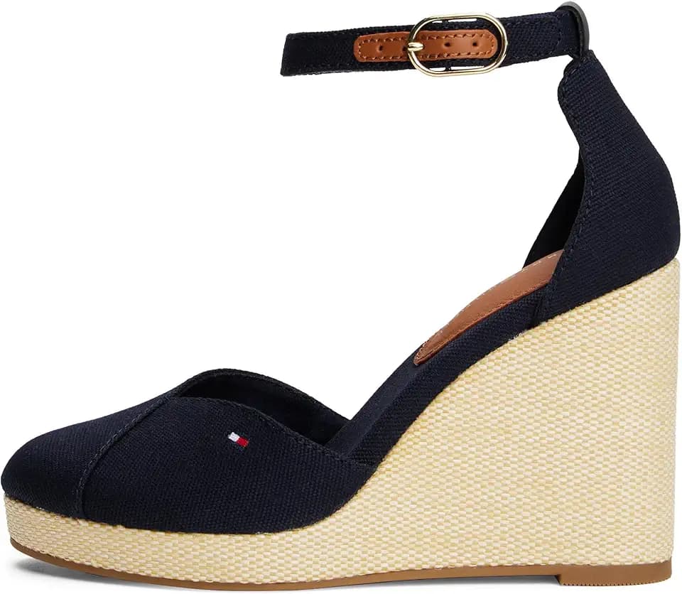 Tommy Hilfiger Damen Flag High Wedge Espad Closed Toe Fw0fw08494Keil-Espadrilles