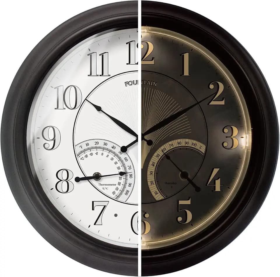 18" Illuminated Outdoor Clocks for Patio Waterproof