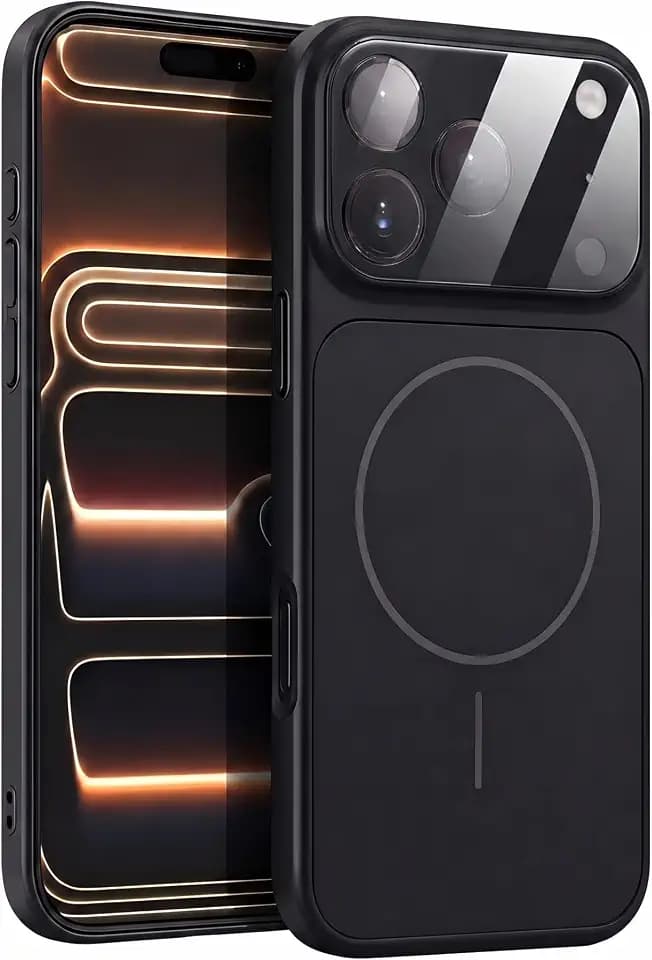 Magnetic Matte for iPhone 13 Pro Max,Black,Lens Protector