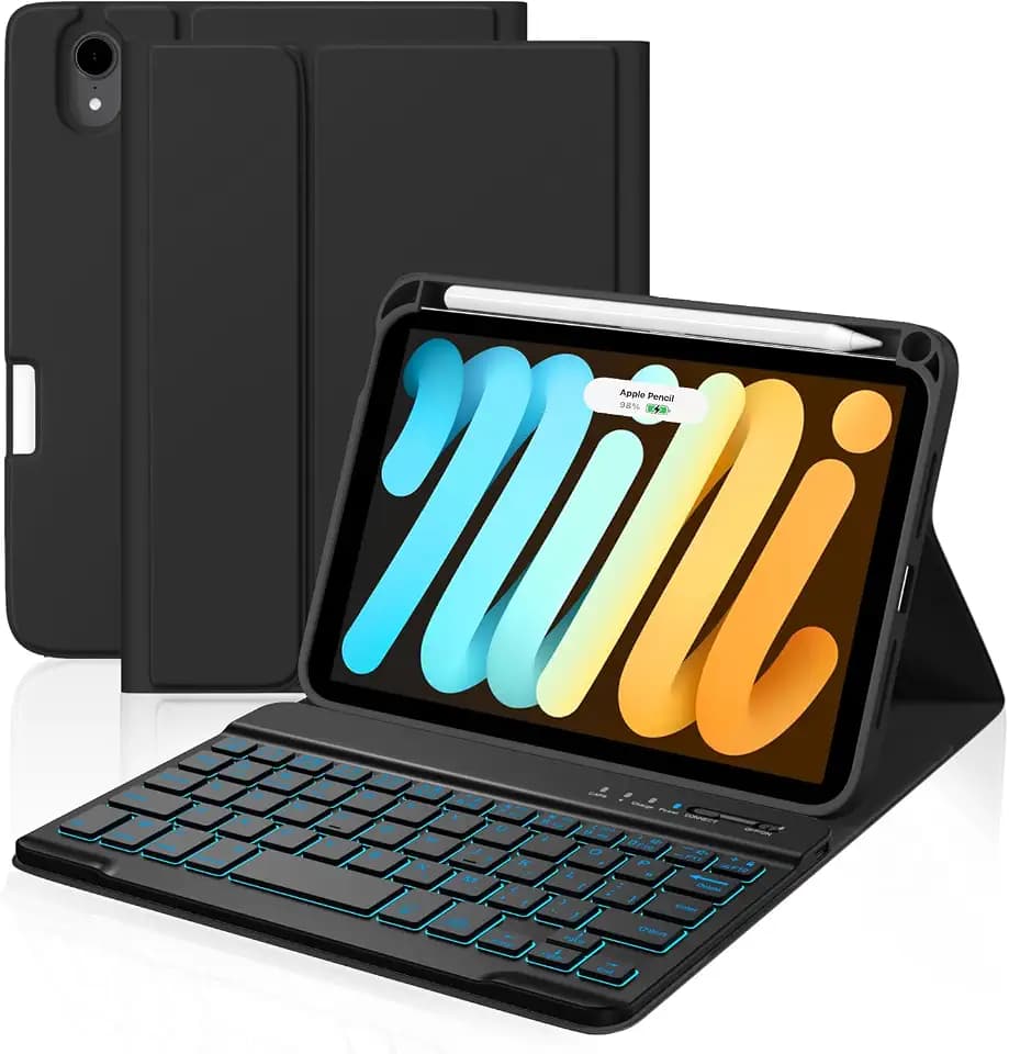 for iPad mini 7 Keyboard Case A17 Pro/Mini 6 Gen Case with Keyboard