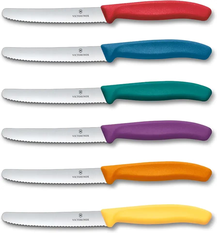 Victorinox 6x Frühstücksmesser 11 cm Wellenschliff, Tomatenmesser